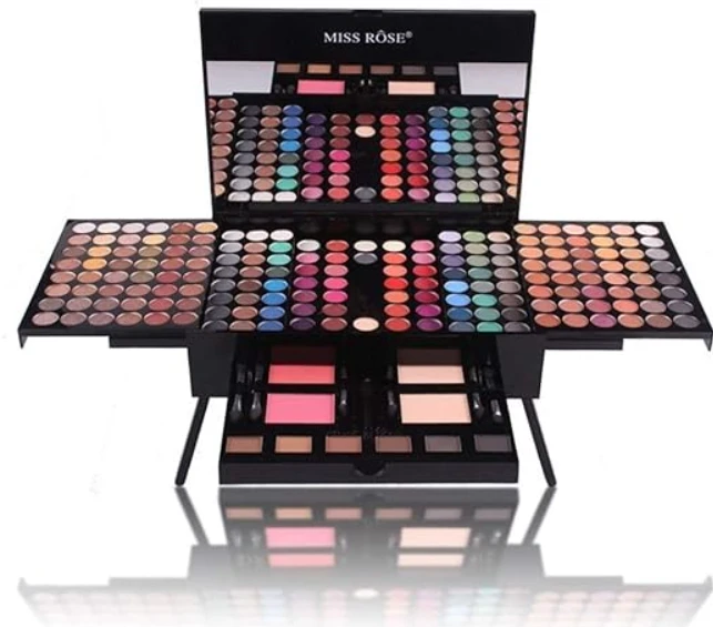 180 Colors Professional Eye Shadow Palette Makeup Set with Brush Mirror Shrink EyeShadow Cosmetic Makeup Case with Face Powder, Blush, Eyeliner, Eyebrow Powder, Mirror and Eyeshadow Brush