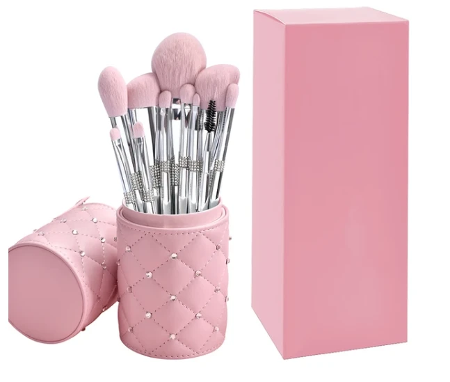 11 Pcs/set Diamond Makeup Brushes Set Powder Foundation Blush Contour Eyeshadow Brow Lashes Cosmetic Brushes Beauty Tools